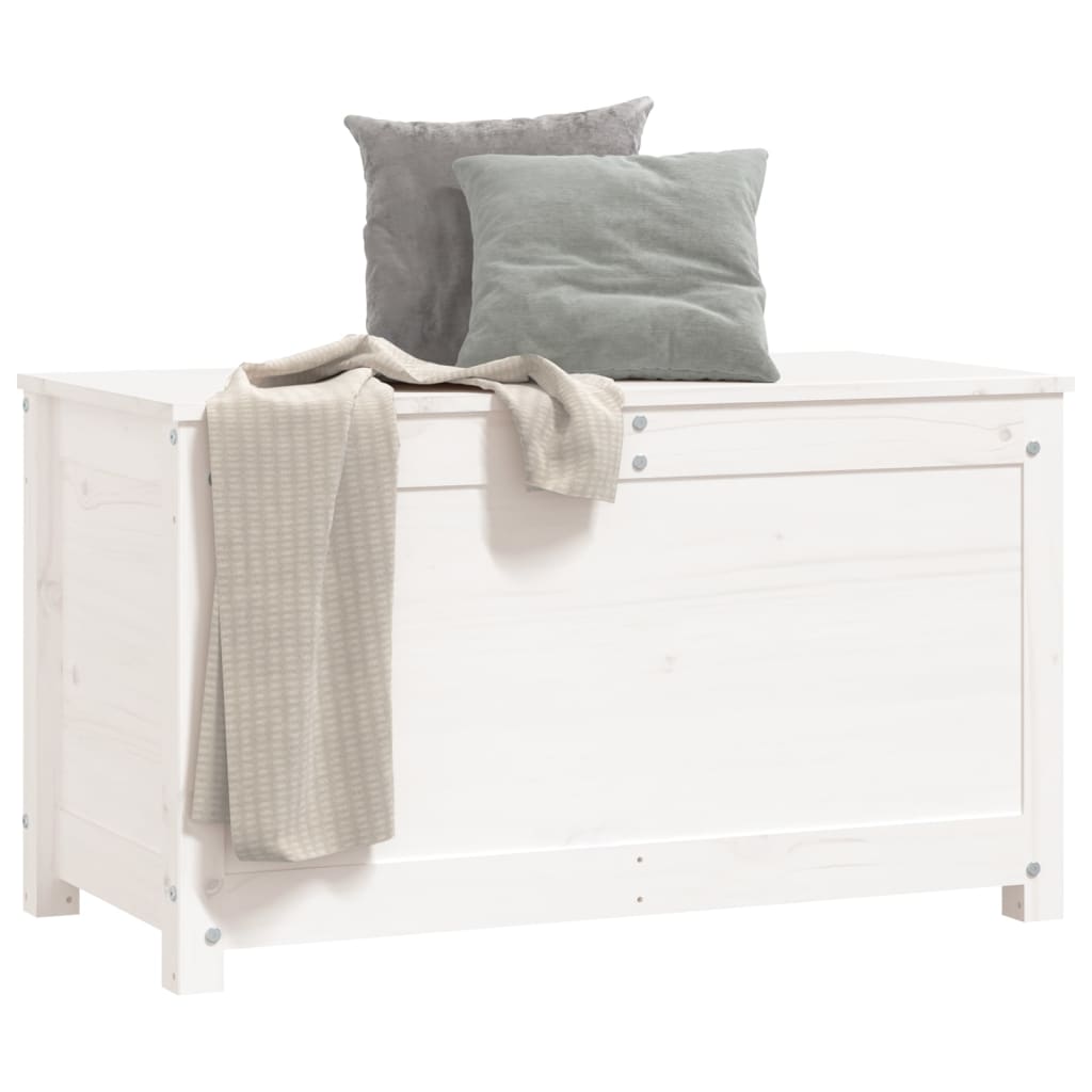 Säilytyslaatikko valkoinen 80x40x45,5 cm täysi mänty - Sisustajankoti.fi