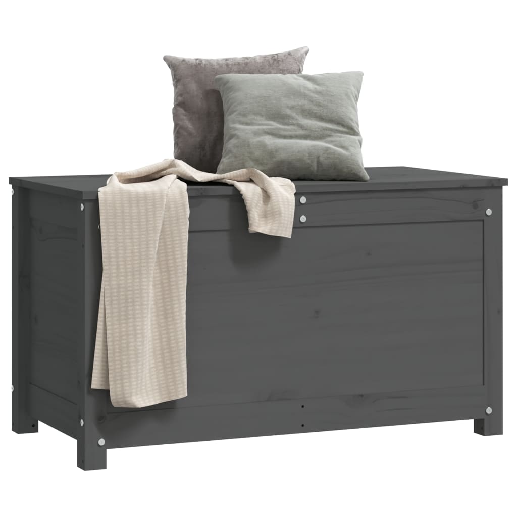 Säilytyslaatikko harmaa 80x40x45,5 cm täysi mänty - Sisustajankoti.fi