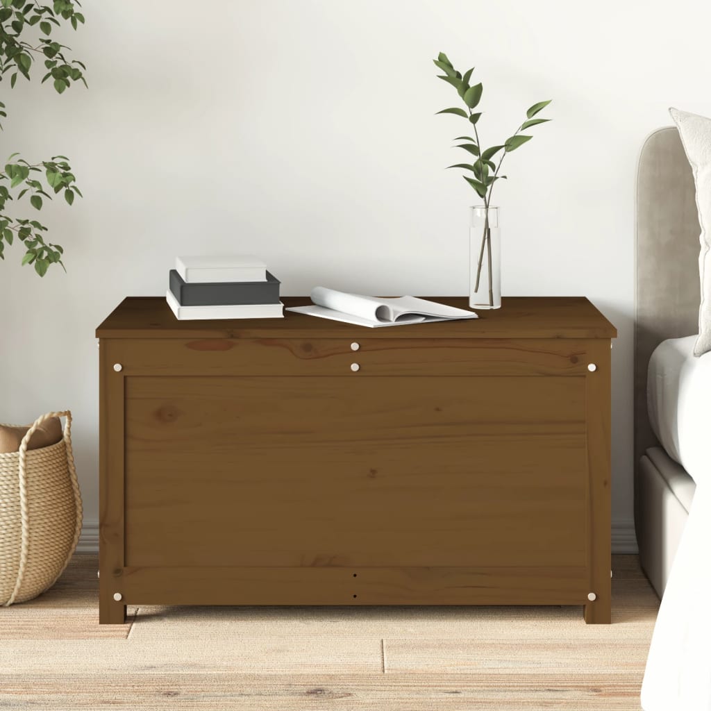 Säilytyslaatikko hunajanruskea 80x40x45,5 cm täysi mänty - Sisustajankoti.fi