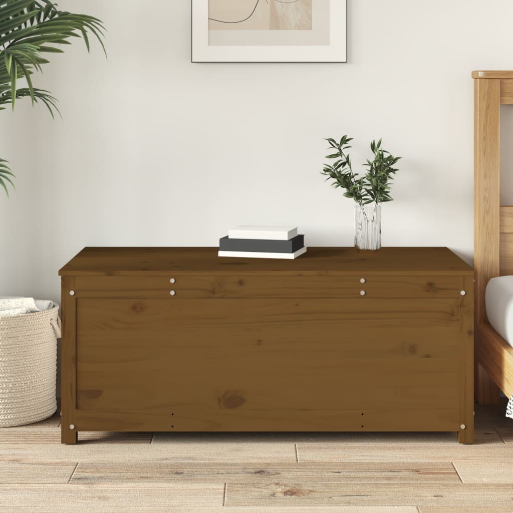Säilytyslaatikko hunajanruskea 110x50x45,5 cm täysi mänty - Sisustajankoti.fi