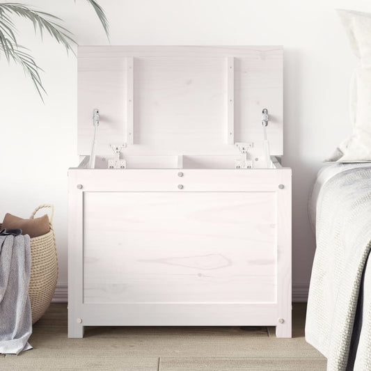 Säilytyslaatikko valkoinen 60x32x45,5 cm täysi mänty - Sisustajankoti.fi