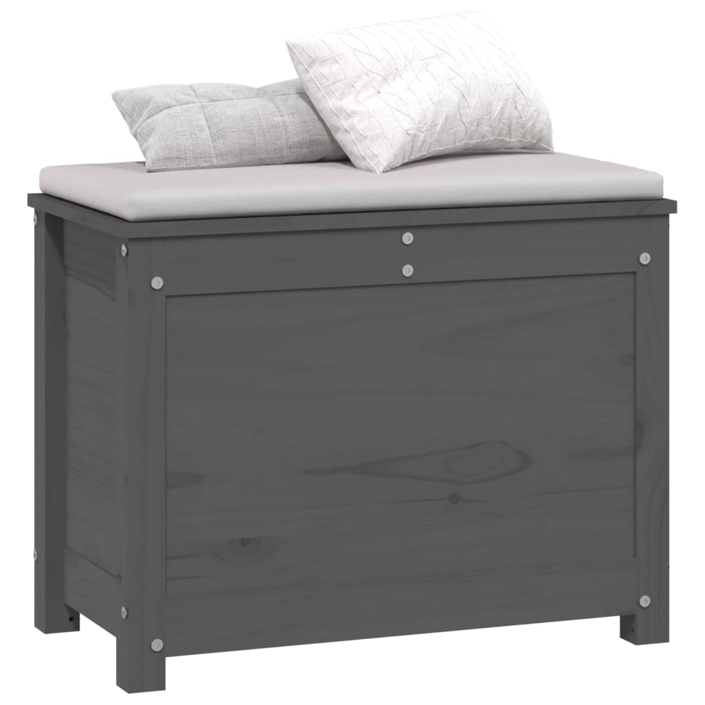 Säilytyslaatikko harmaa 60x32x45,5 cm täysi mänty - Sisustajankoti.fi