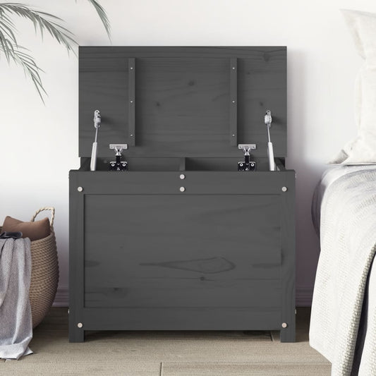 Säilytyslaatikko harmaa 60x32x45,5 cm täysi mänty - Sisustajankoti.fi