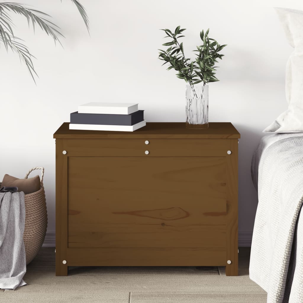 Säilytyslaatikko hunajanruskea 60x32x45,5 cm täysi mänty - Sisustajankoti.fi