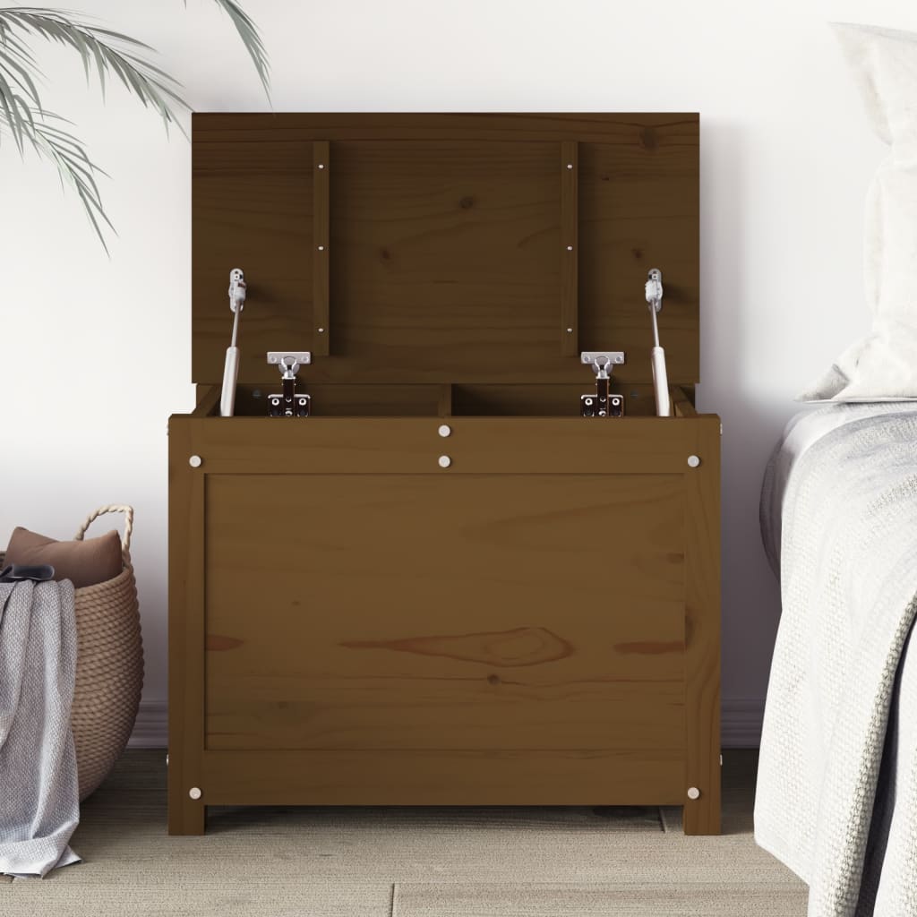 Säilytyslaatikko hunajanruskea 60x32x45,5 cm täysi mänty - Sisustajankoti.fi