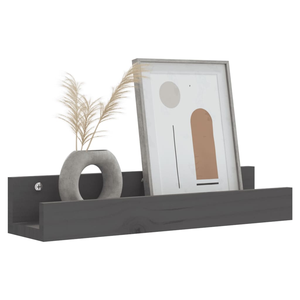 Seinähyllyt 2 kpl harmaa 50x12x9 cm täysi mänty - Sisustajankoti.fi