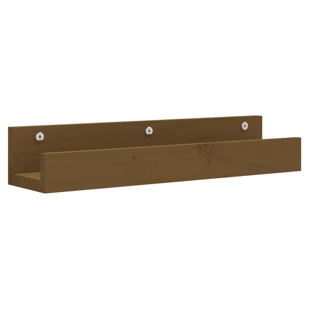 Seinähyllyt 2 kpl hunajanruskea 50x12x9 cm täysi mänty - Sisustajankoti.fi