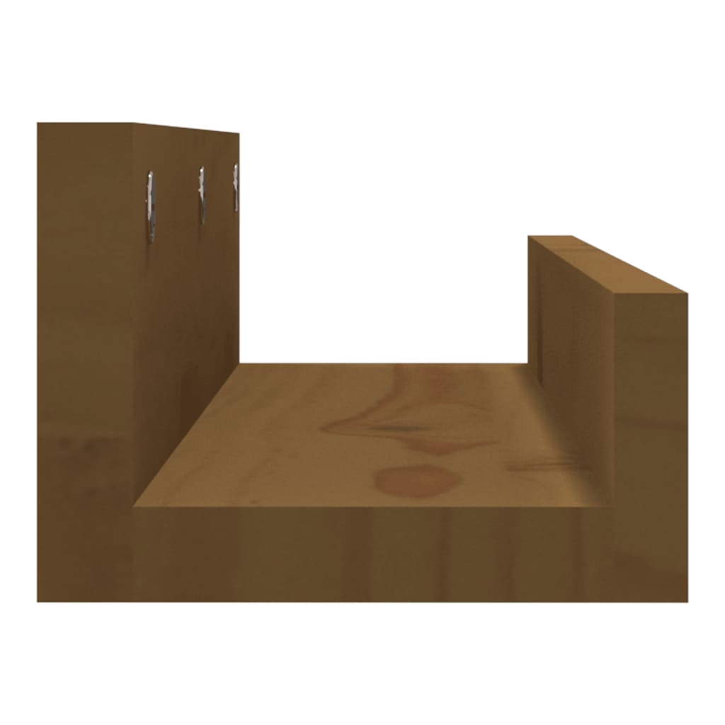 Seinähyllyt 2 kpl hunajanruskea 50x12x9 cm täysi mänty - Sisustajankoti.fi
