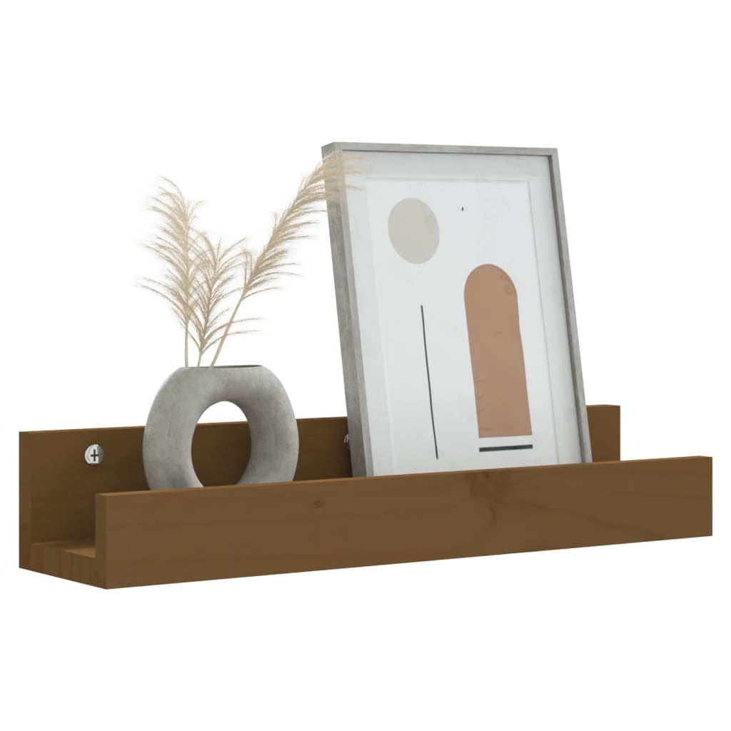 Seinähyllyt 2 kpl hunajanruskea 50x12x9 cm täysi mänty - Sisustajankoti.fi