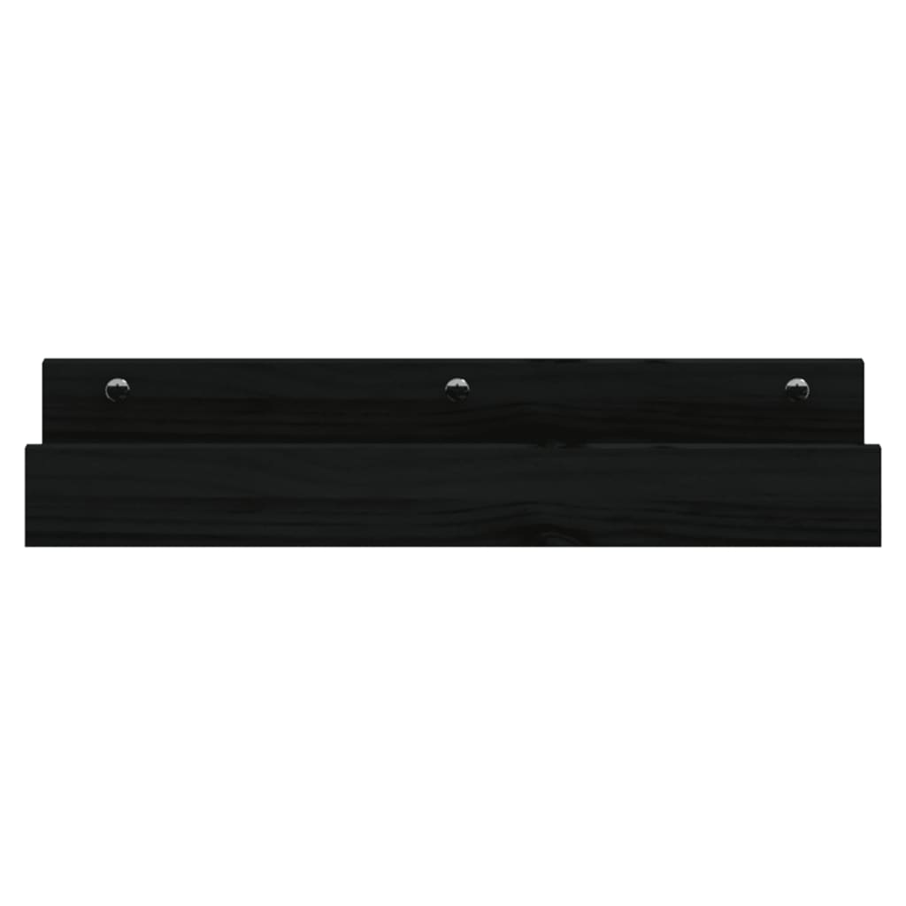 Seinähyllyt 2 kpl musta 50x12x9 cm täysi mänty - Sisustajankoti.fi