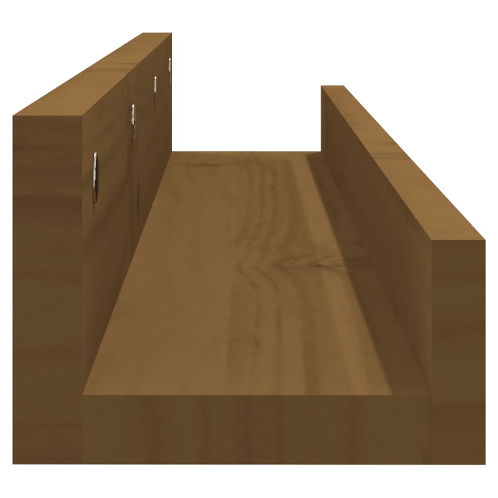 Seinähyllyt 2 kpl hunajanruskea 80x12x9 cm täysi mänty - Sisustajankoti.fi