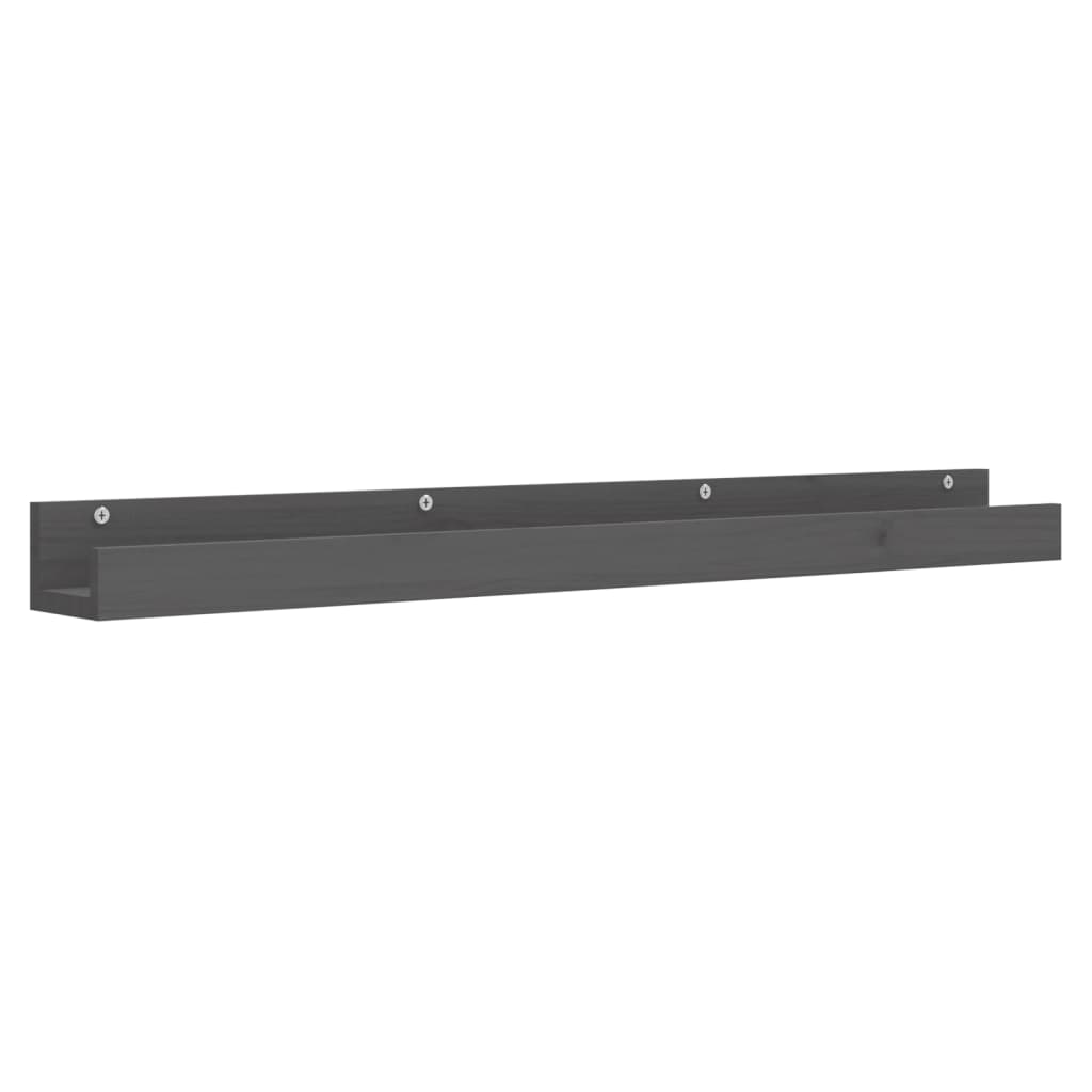 Seinähyllyt 2 kpl harmaa 110x12x9 cm täysi mänty - Sisustajankoti.fi