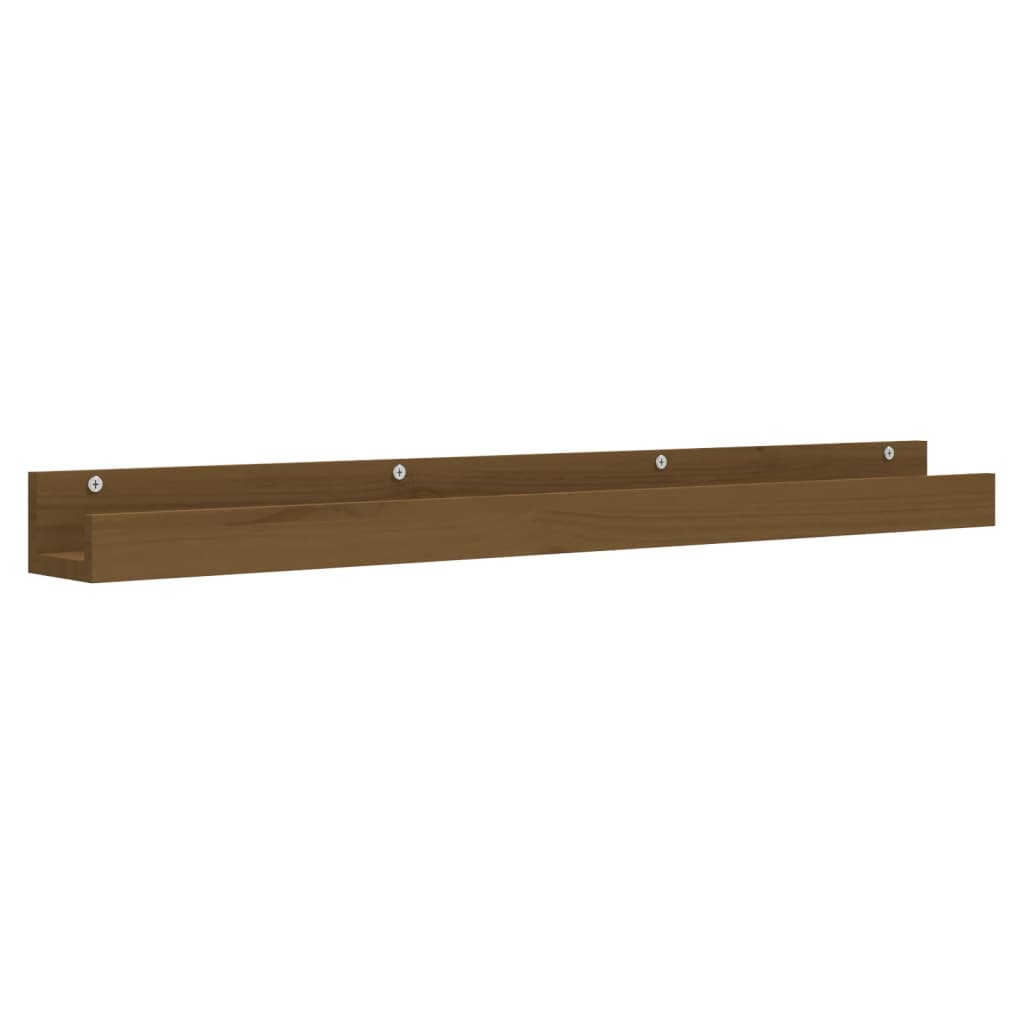 Seinähyllyt 2 kpl hunajanruskea 110x12x9 cm täysi mänty - Sisustajankoti.fi