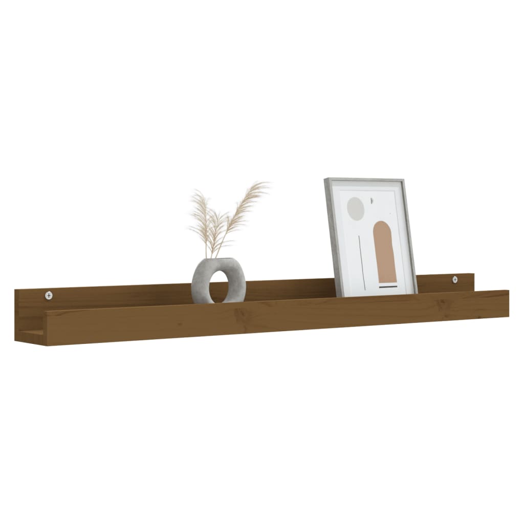 Seinähyllyt 2 kpl hunajanruskea 110x12x9 cm täysi mänty - Sisustajankoti.fi