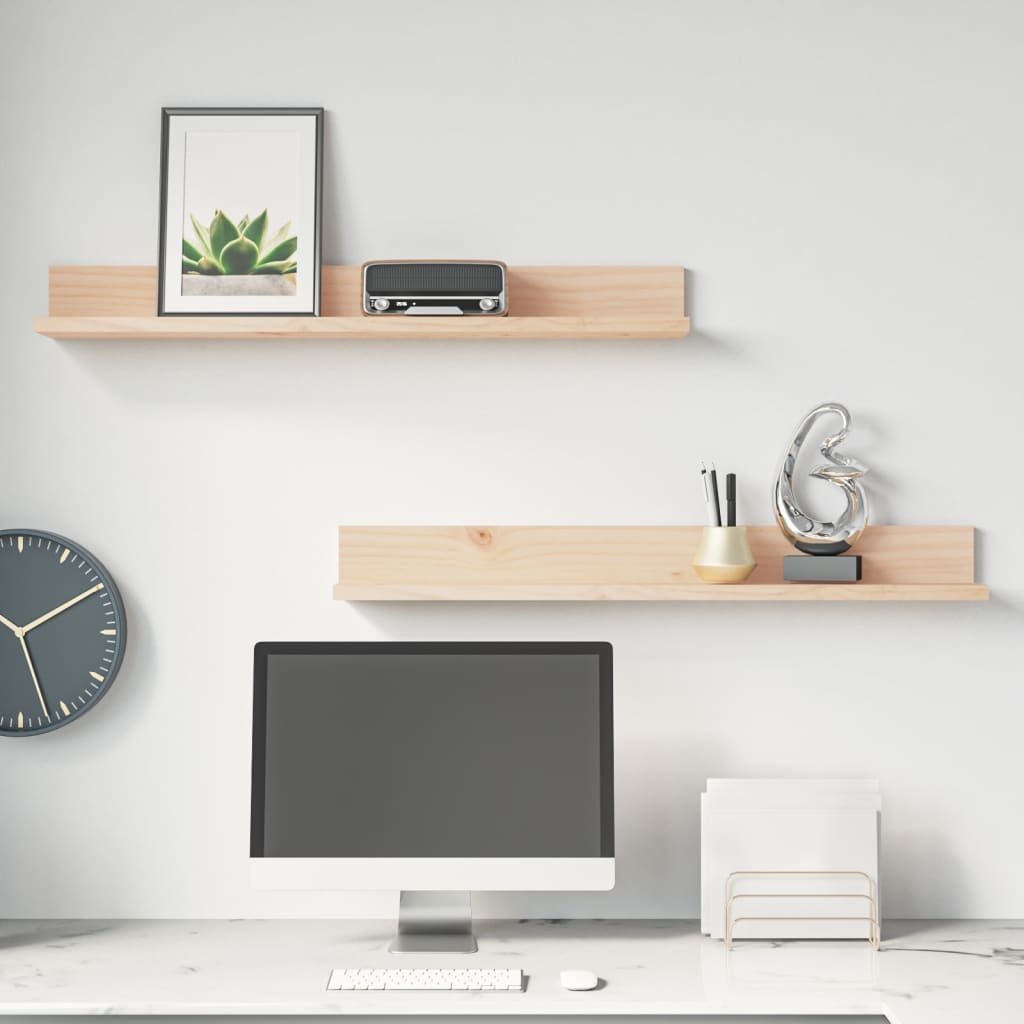 Seinähyllyt 2 kpl 80x11x9 cm täysi mänty - Sisustajankoti.fi