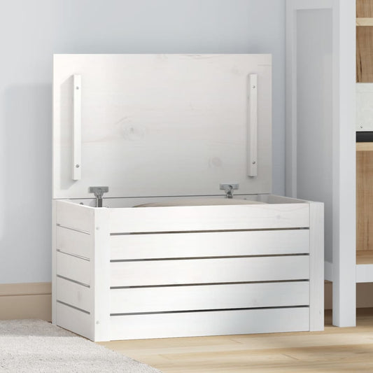 Säilytyslaatikko valkoinen 59,5x36,5x33 cm täysi mänty - Sisustajankoti.fi