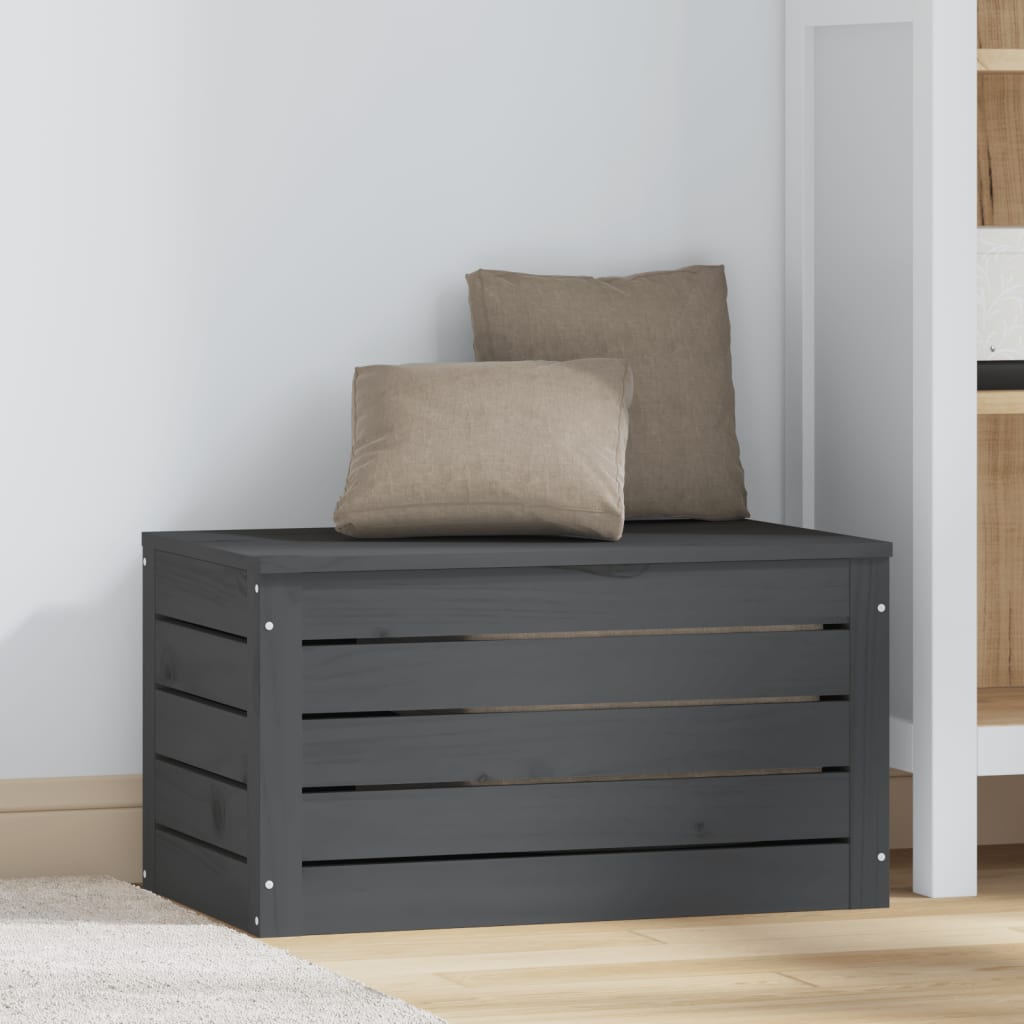 Säilytyslaatikko harmaa 59,5x36,5x33 cm täysi mänty - Sisustajankoti.fi