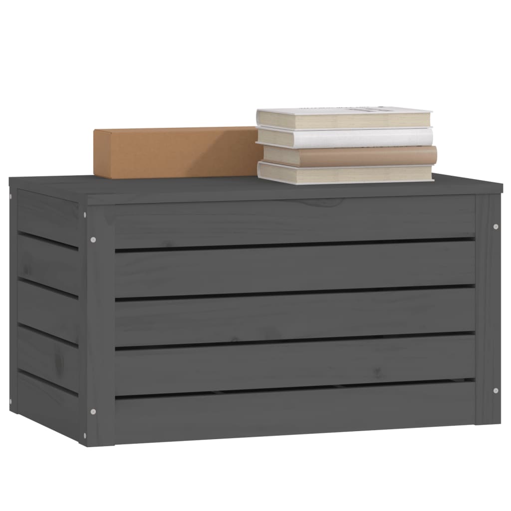 Säilytyslaatikko harmaa 59,5x36,5x33 cm täysi mänty - Sisustajankoti.fi