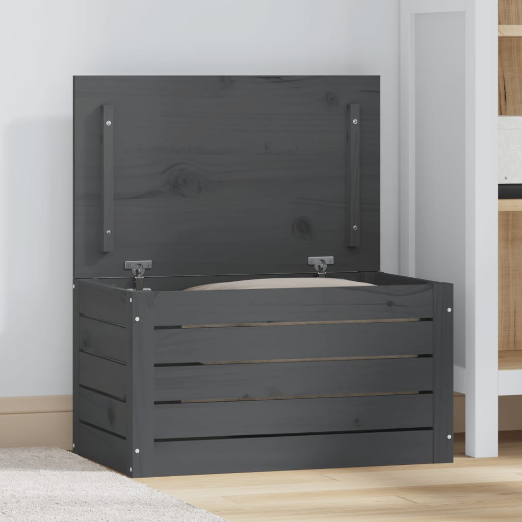 Säilytyslaatikko harmaa 59,5x36,5x33 cm täysi mänty - Sisustajankoti.fi