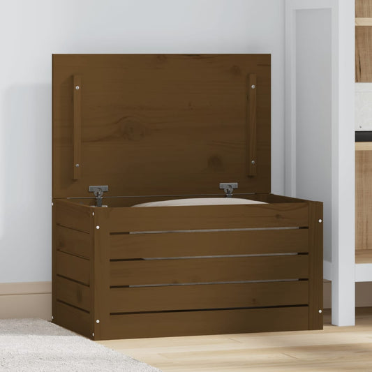 Säilytyslaatikko hunajanruskea 59,5x36,5x33 cm täysi mänty - Sisustajankoti.fi