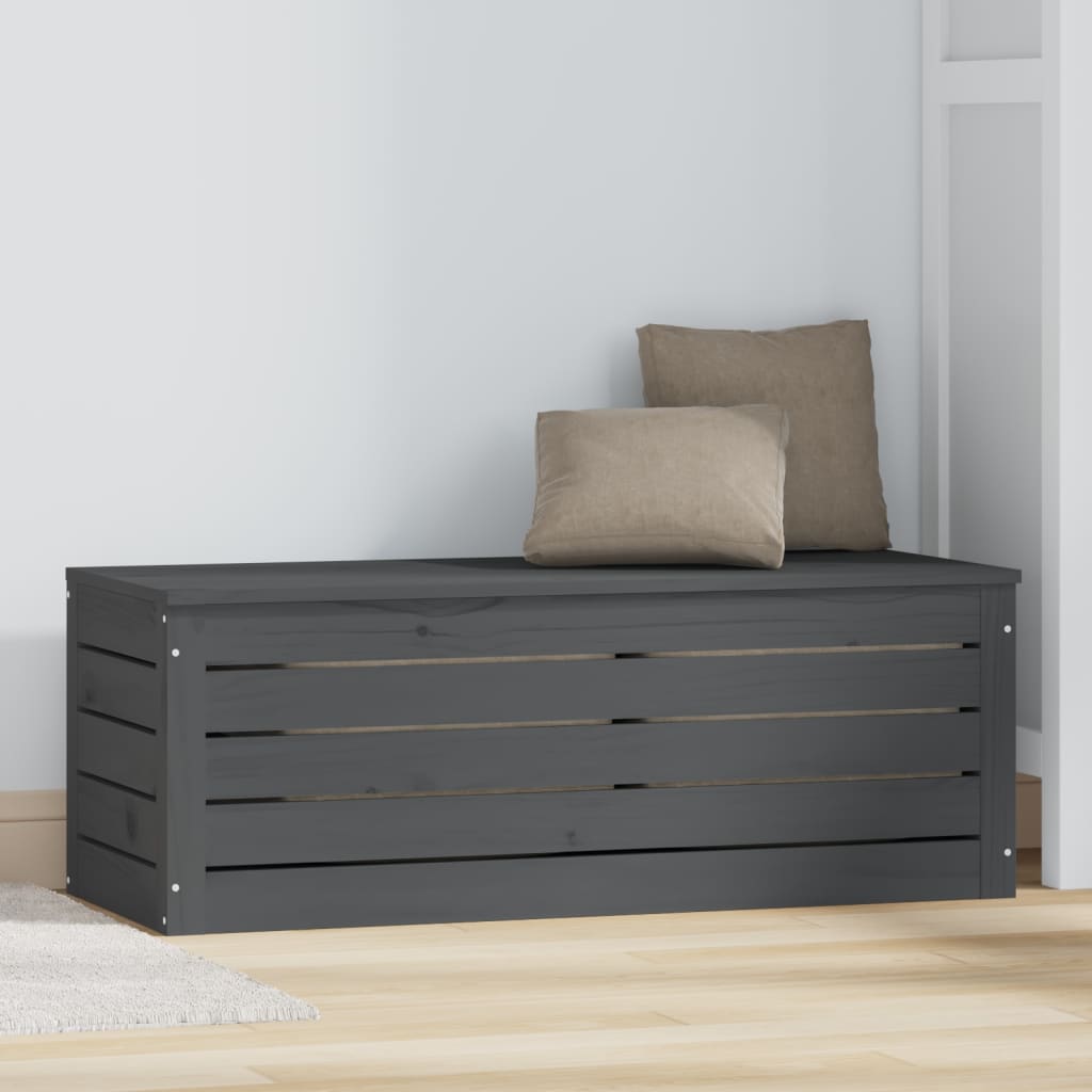 Säilytyslaatikko harmaa 89x36,5x33 cm täysi mänty - Sisustajankoti.fi