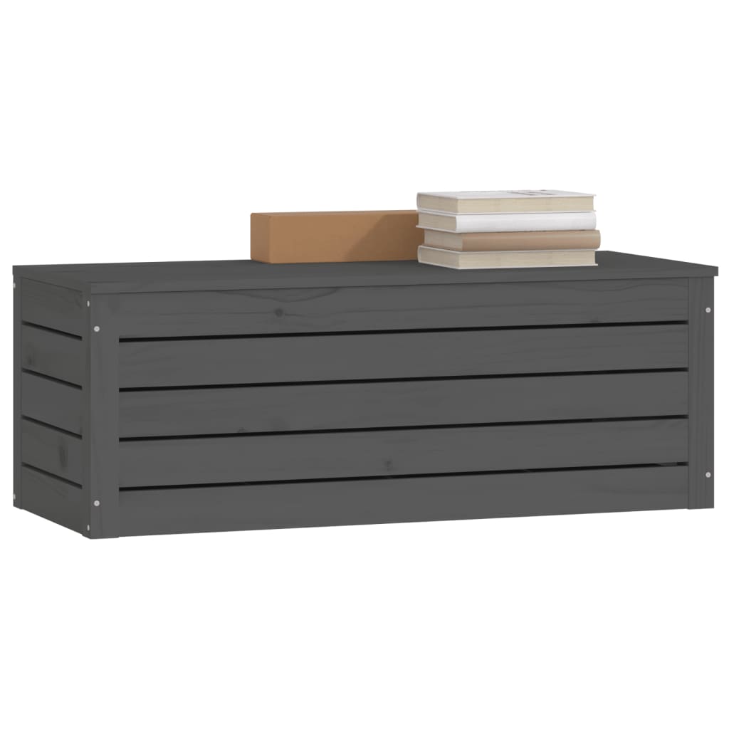 Säilytyslaatikko harmaa 89x36,5x33 cm täysi mänty - Sisustajankoti.fi