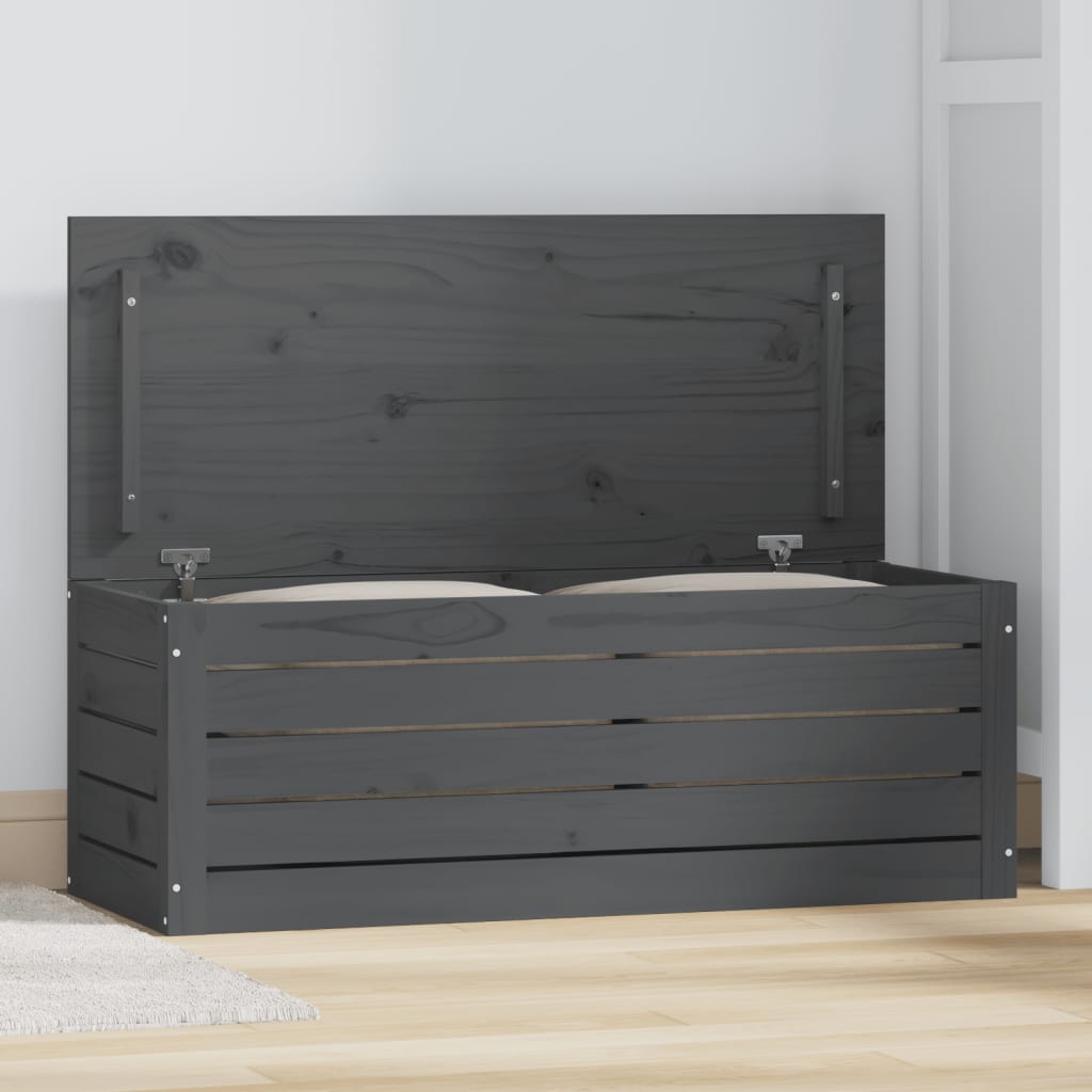 Säilytyslaatikko harmaa 89x36,5x33 cm täysi mänty - Sisustajankoti.fi