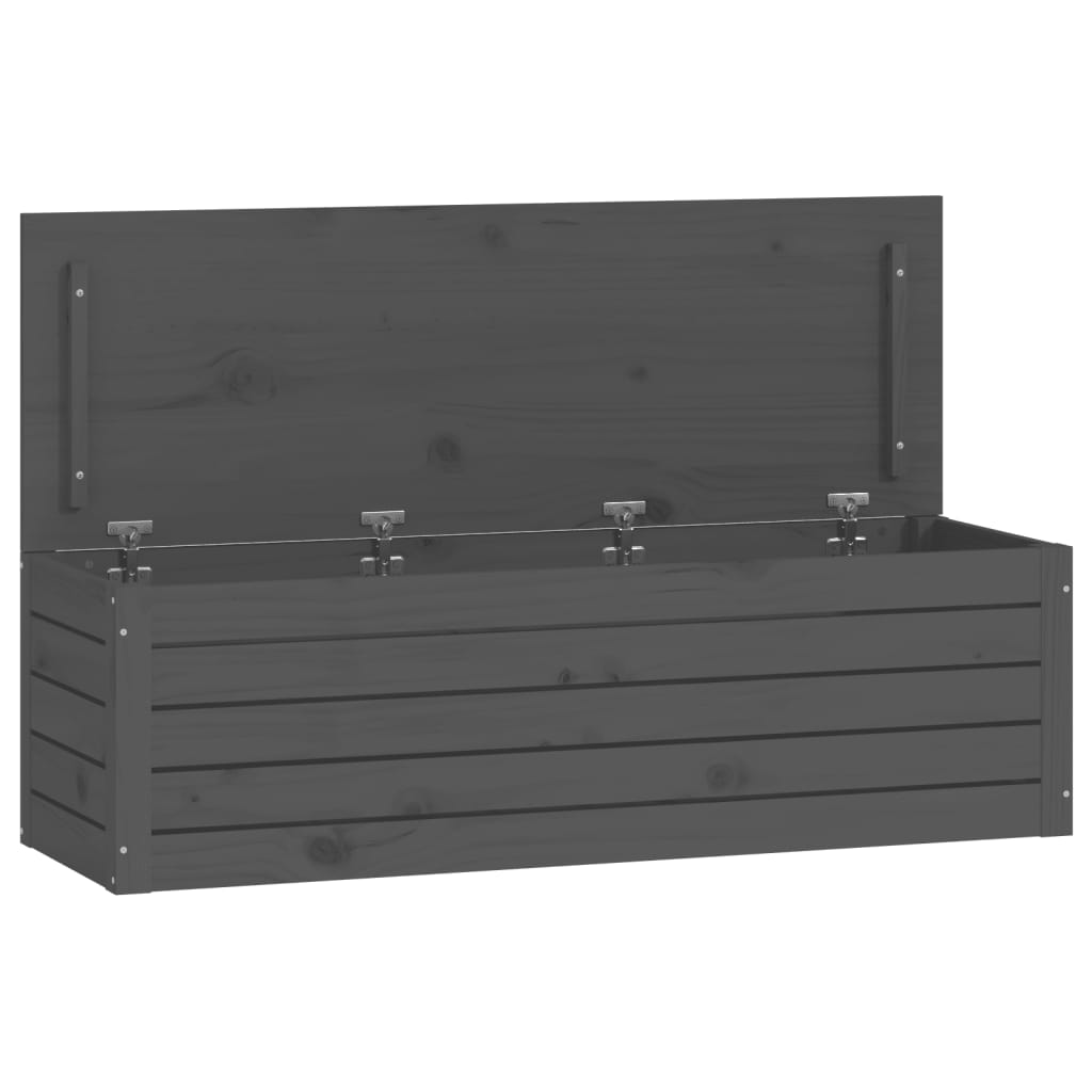 Säilytyslaatikko harmaa 109x36,5x33 cm täysi mänty - Sisustajankoti.fi