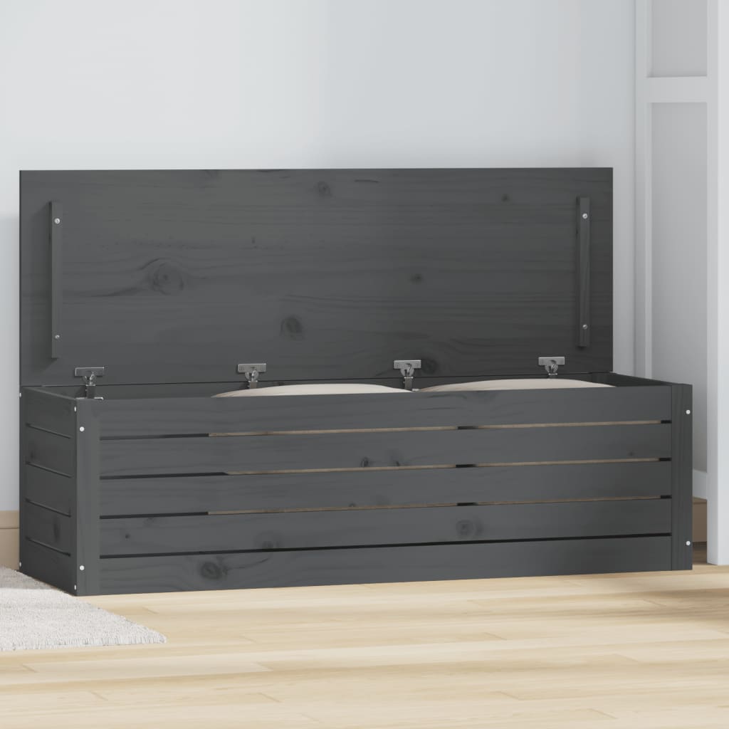 Säilytyslaatikko harmaa 109x36,5x33 cm täysi mänty - Sisustajankoti.fi