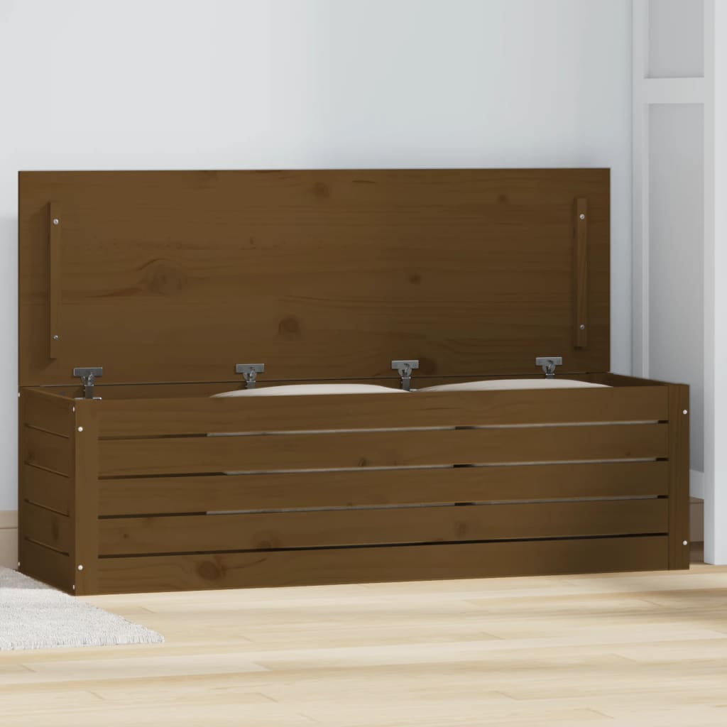 Säilytyslaatikko hunajanruskea 109x36,5x33 cm täysi mänty - Sisustajankoti.fi