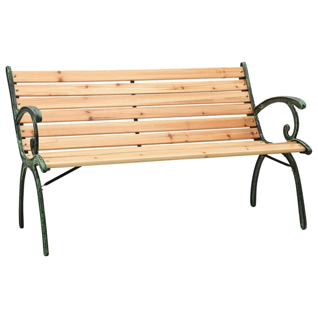 Puutarhapenkki 116 cm valurauta ja täysi kuusi - Sisustajankoti.fi