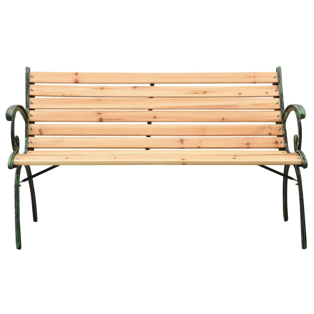 Puutarhapenkki 116 cm valurauta ja täysi kuusi - Sisustajankoti.fi