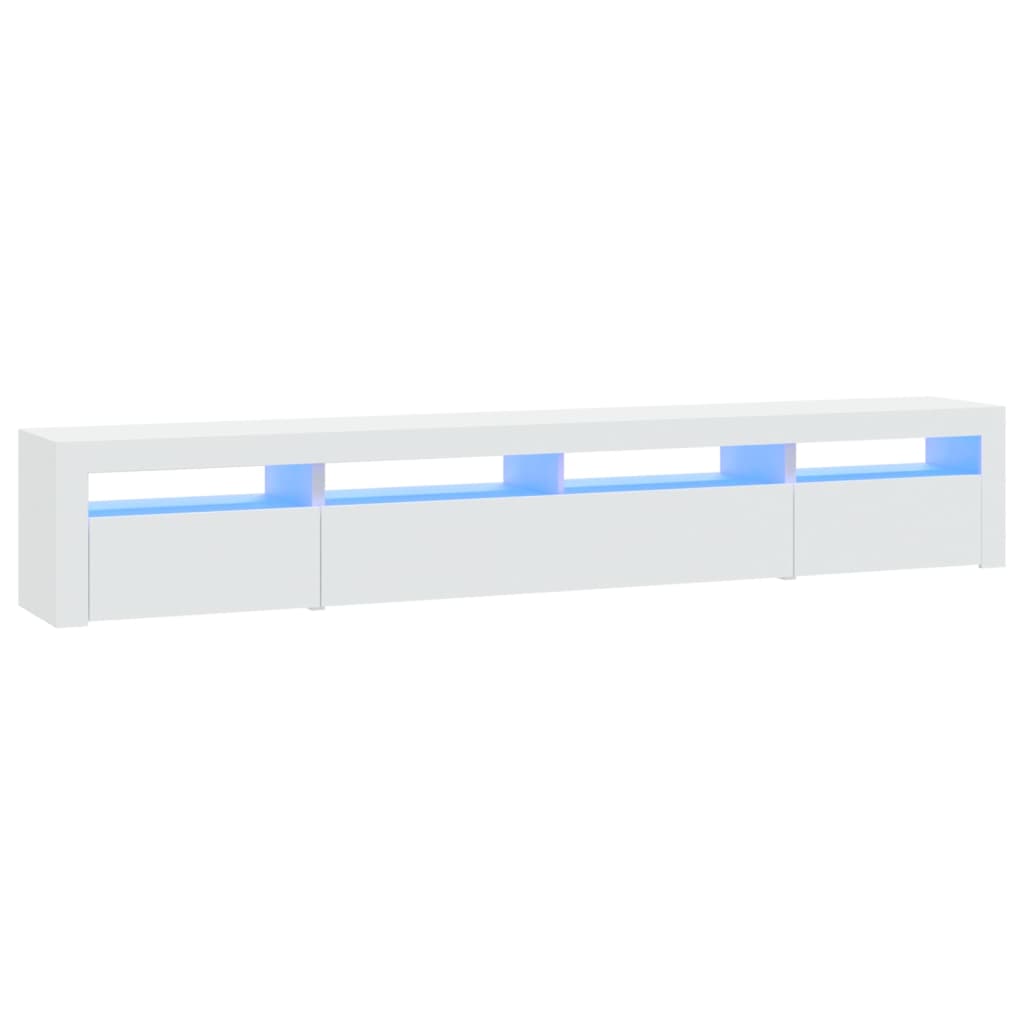 TV-taso LED-valoilla valkoinen 240x35x40 cm - Sisustajankoti.fi