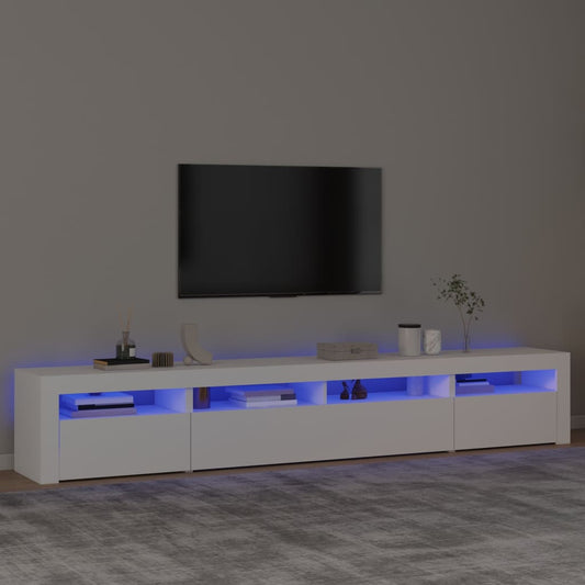 TV-taso LED-valoilla valkoinen 240x35x40 cm - Sisustajankoti.fi