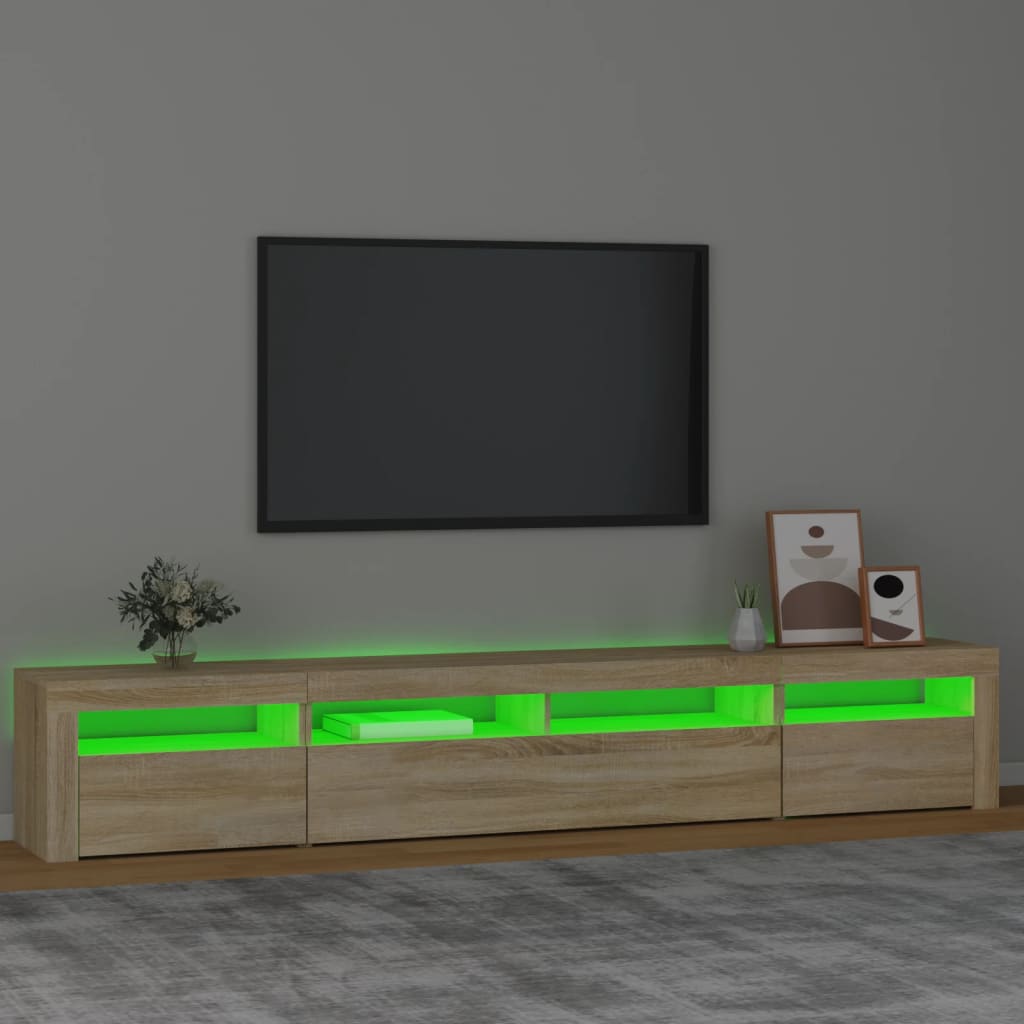 TV-taso LED-valoilla Sonoma-tammi 240x35x40 cm - Sisustajankoti.fi