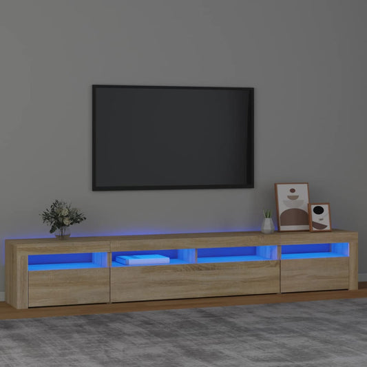 TV-taso LED-valoilla Sonoma-tammi 240x35x40 cm - Sisustajankoti.fi