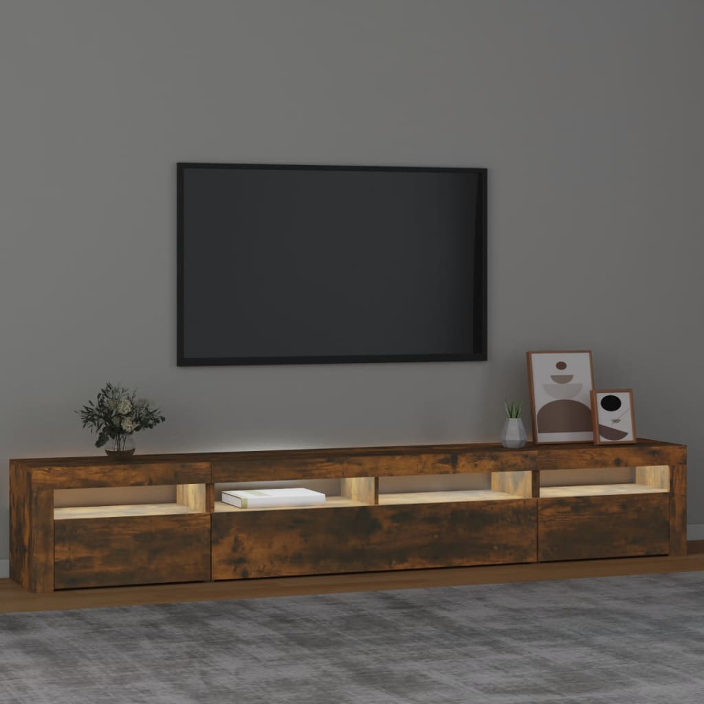 TV-taso LED-valoilla savutammi 240x35x40 cm - Sisustajankoti.fi
