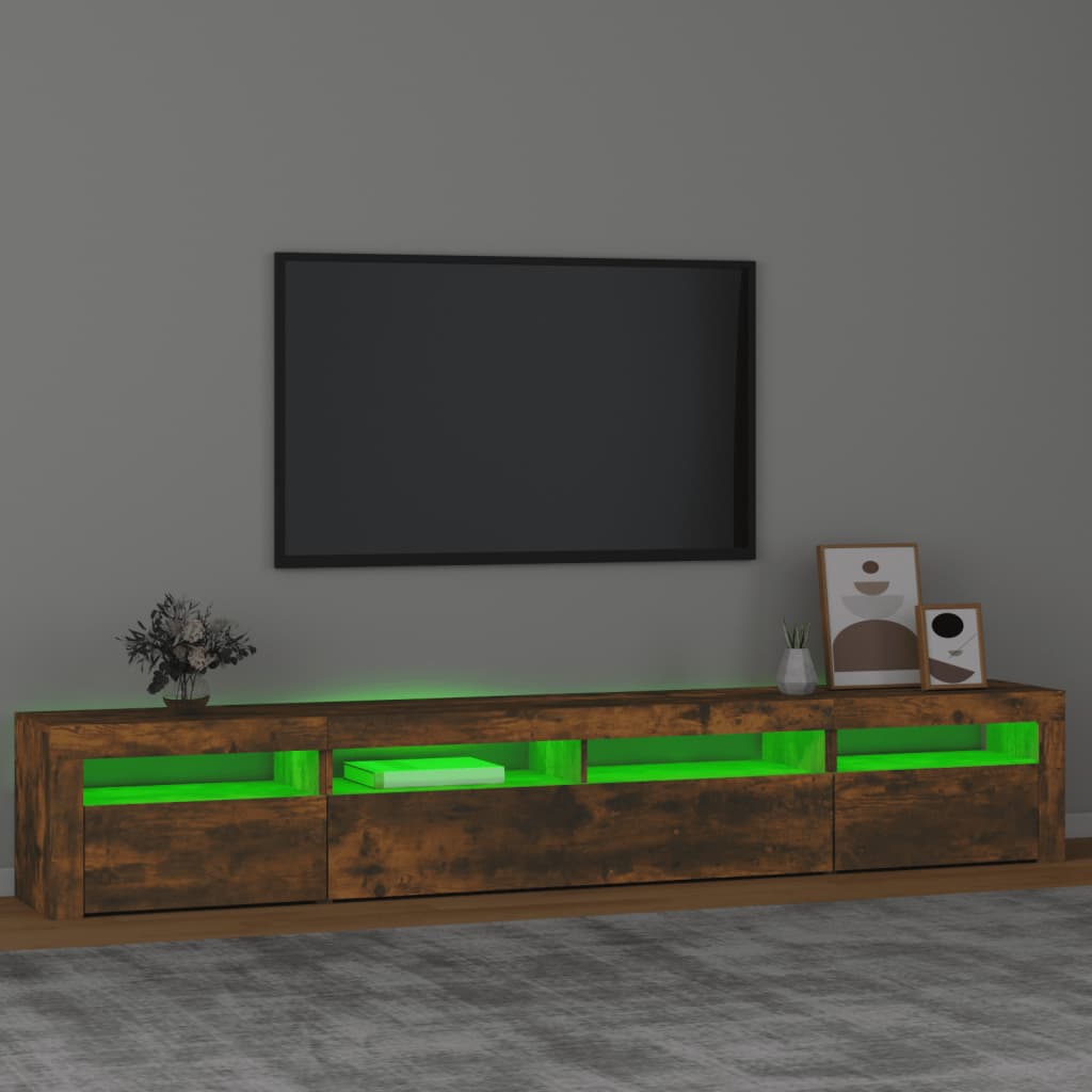 TV-taso LED-valoilla savutammi 240x35x40 cm - Sisustajankoti.fi