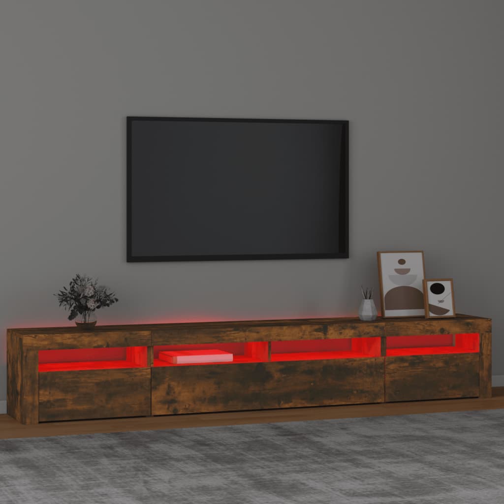 TV-taso LED-valoilla savutammi 240x35x40 cm - Sisustajankoti.fi