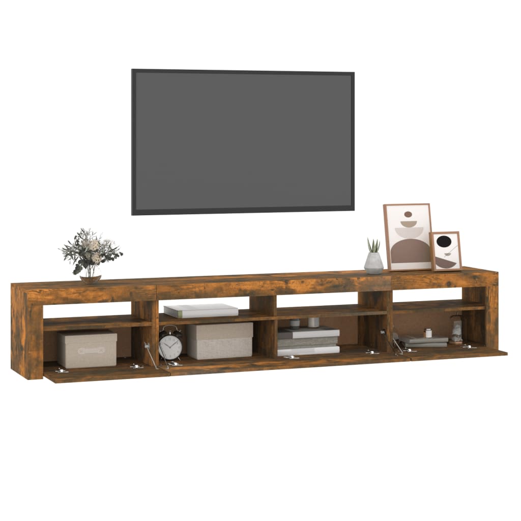 TV-taso LED-valoilla savutammi 240x35x40 cm - Sisustajankoti.fi