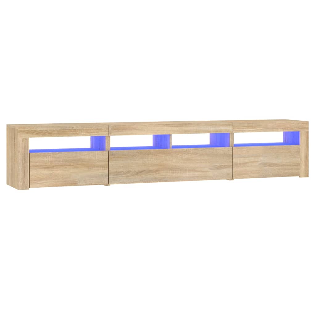 TV-taso LED-valoilla Sonoma-tammi 210x35x40 cm - Sisustajankoti.fi