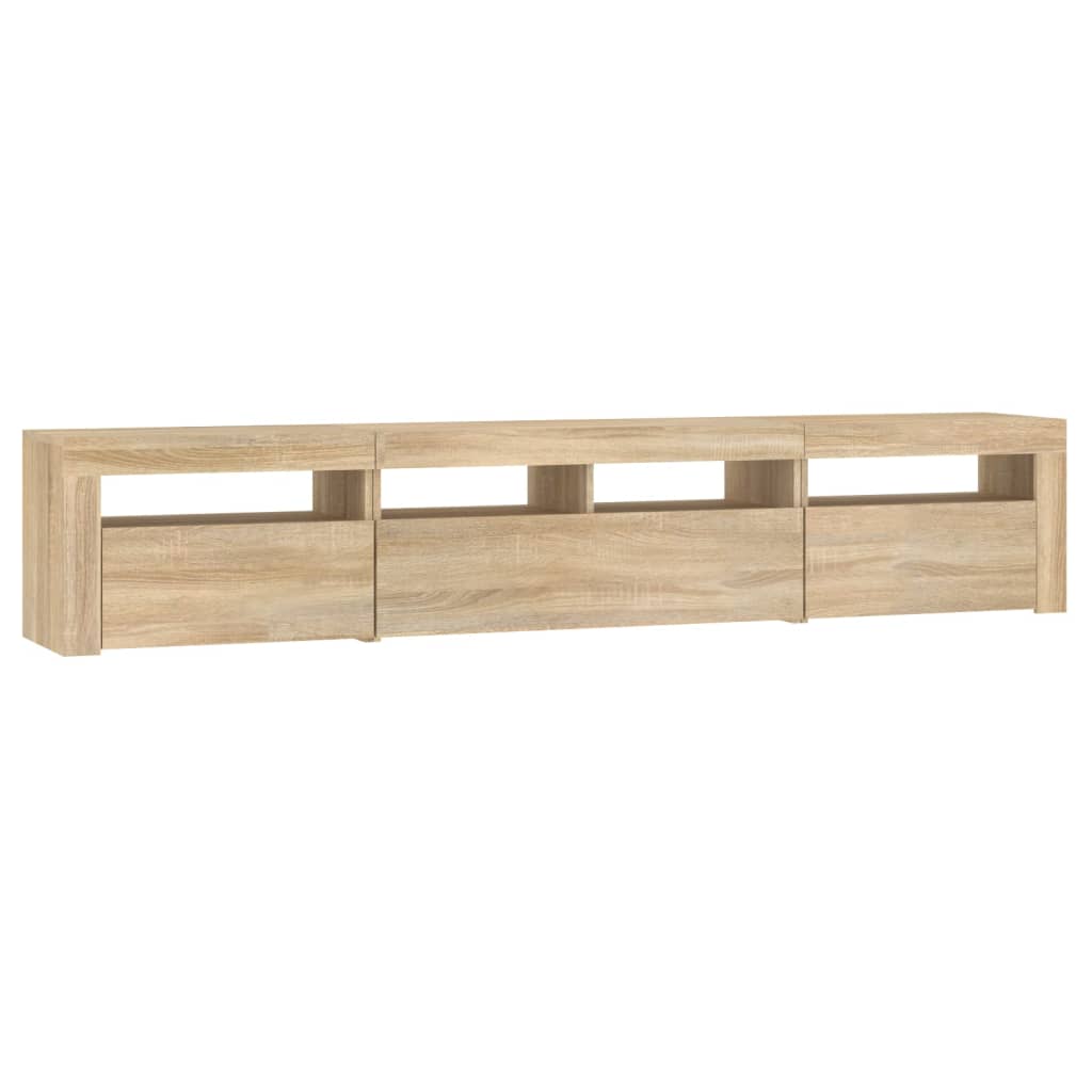 TV-taso LED-valoilla Sonoma-tammi 210x35x40 cm - Sisustajankoti.fi