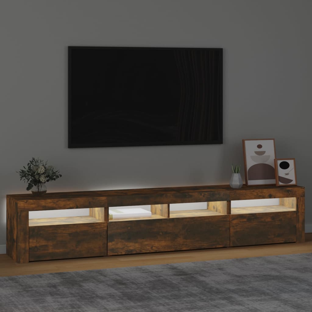 TV-taso LED-valoilla savutammi 210x35x40 cm - Sisustajankoti.fi