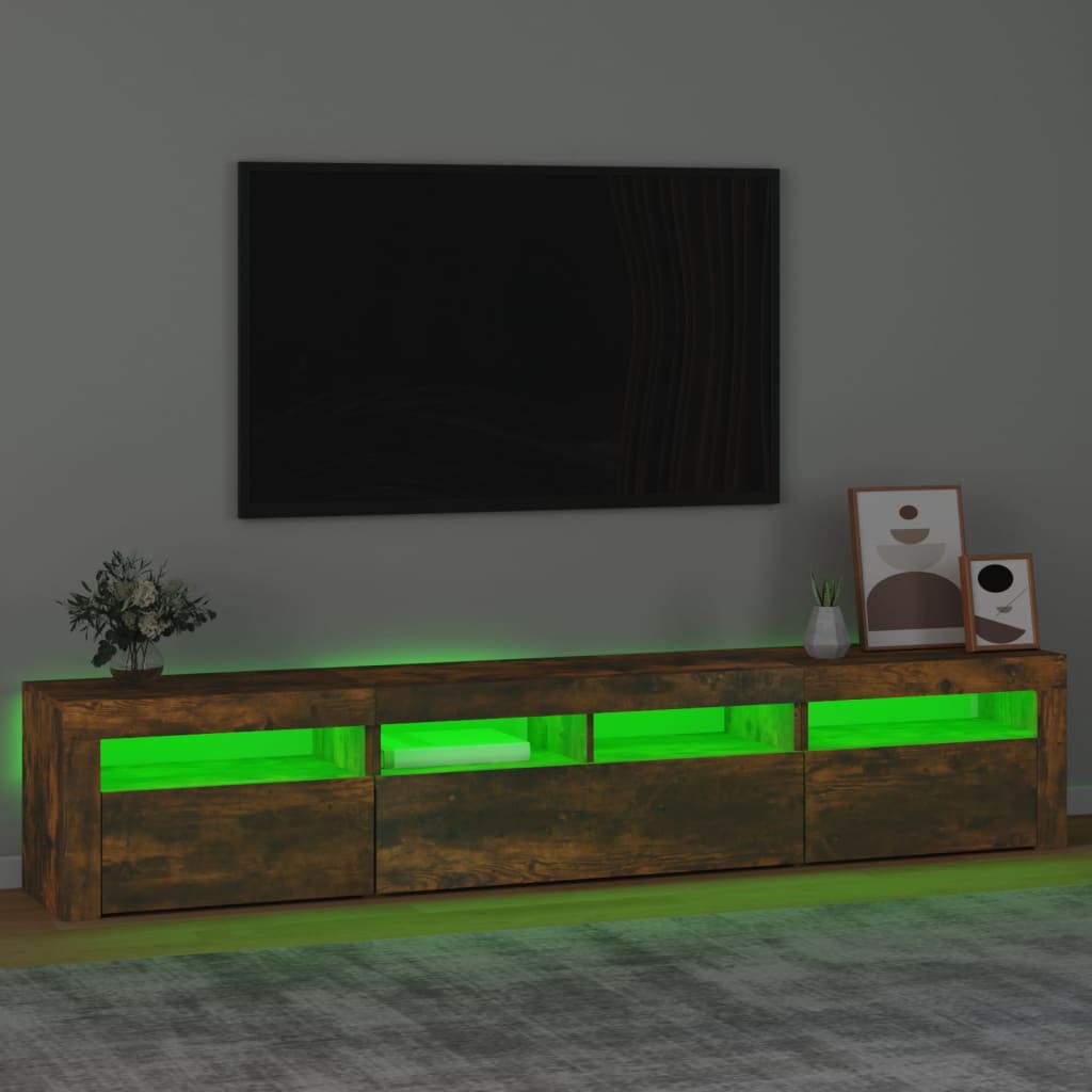 TV-taso LED-valoilla savutammi 210x35x40 cm - Sisustajankoti.fi