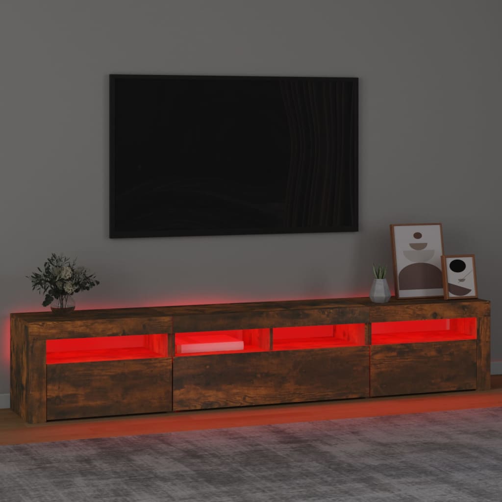 TV-taso LED-valoilla savutammi 210x35x40 cm - Sisustajankoti.fi