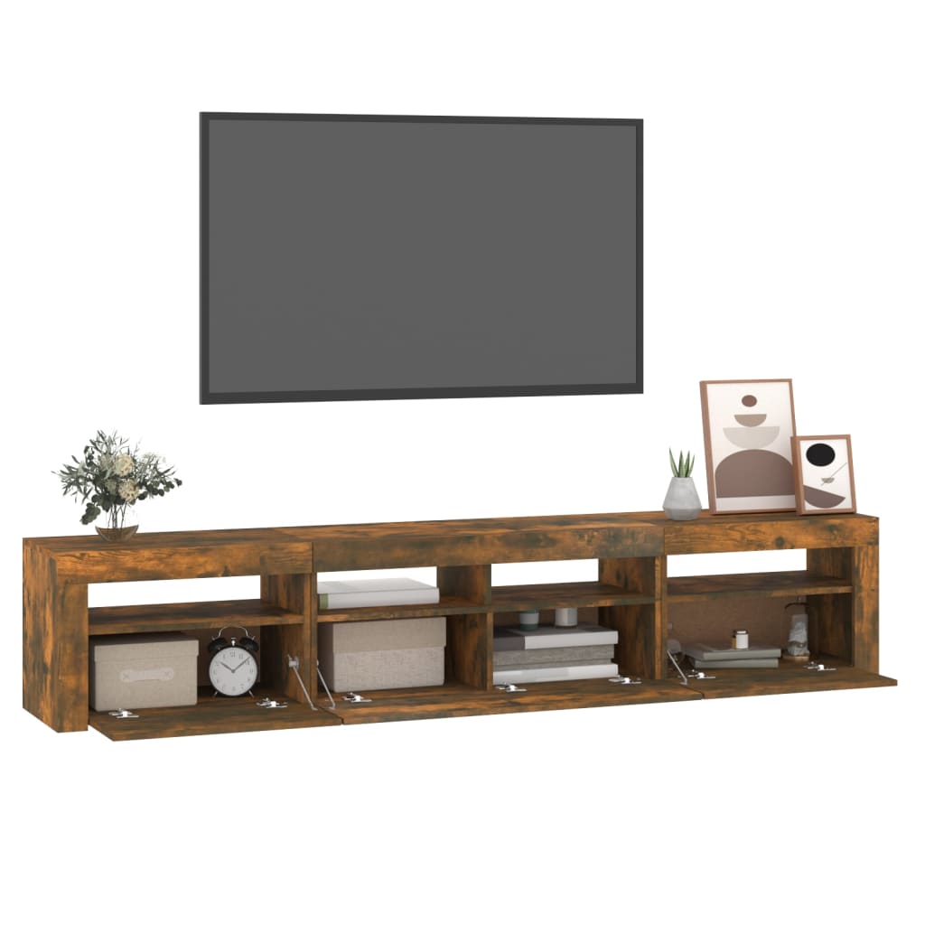 TV-taso LED-valoilla savutammi 210x35x40 cm - Sisustajankoti.fi
