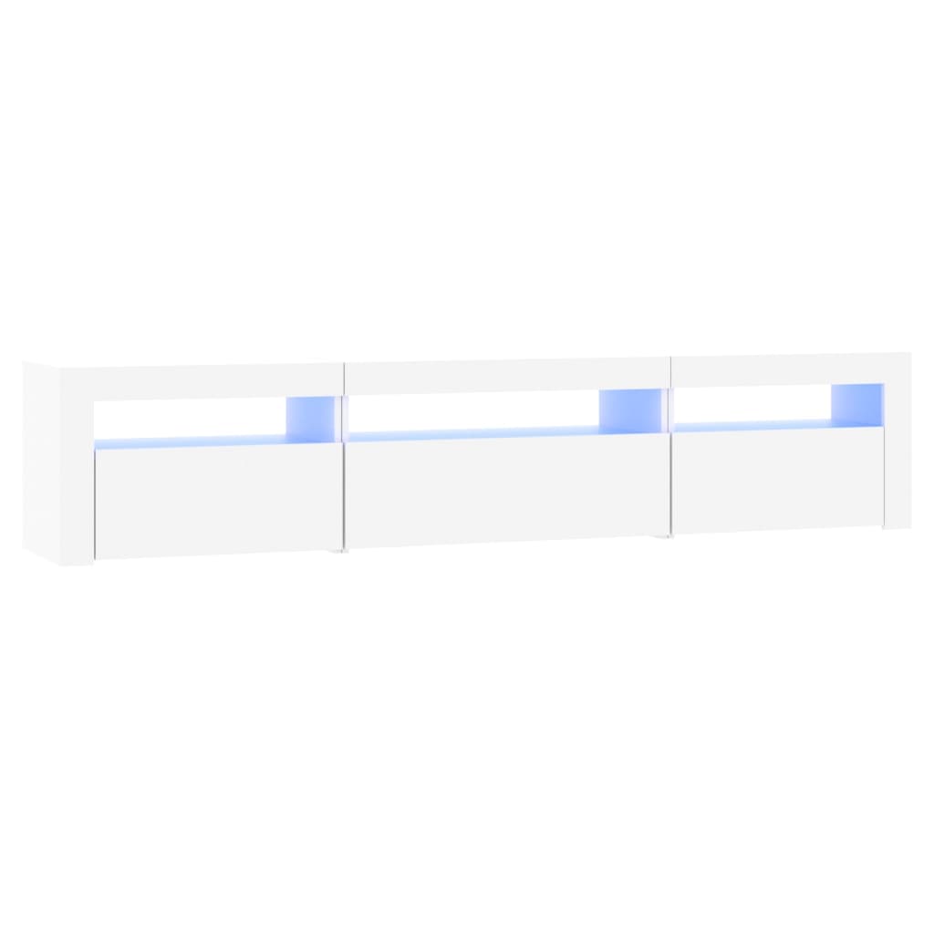 TV-taso LED-valoilla valkoinen 195x35x40 cm - Sisustajankoti.fi