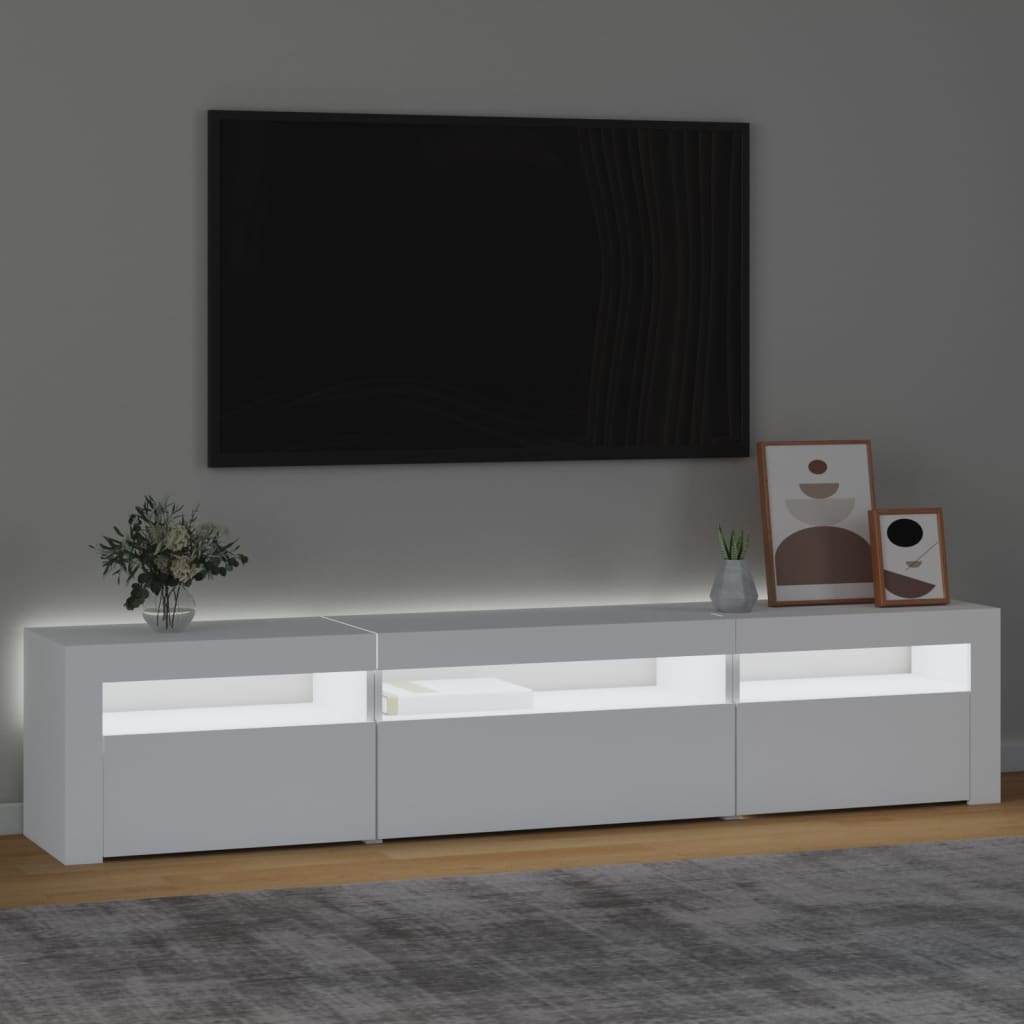 TV-taso LED-valoilla valkoinen 195x35x40 cm - Sisustajankoti.fi