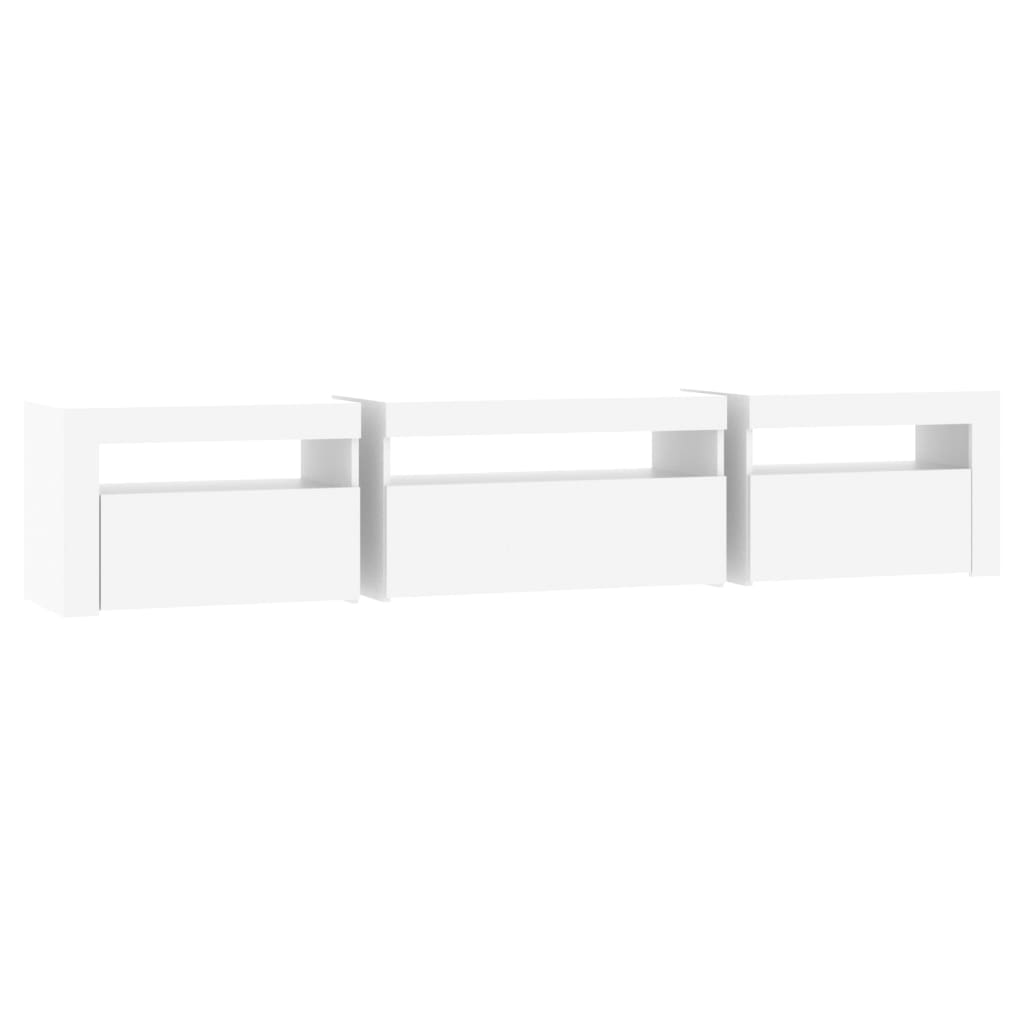 TV-taso LED-valoilla valkoinen 195x35x40 cm - Sisustajankoti.fi