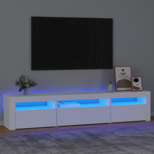 TV-taso LED-valoilla valkoinen 195x35x40 cm - Sisustajankoti.fi